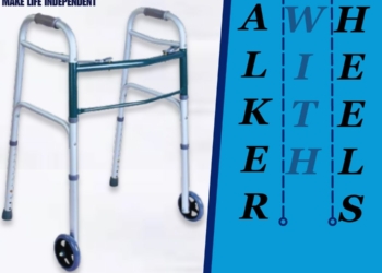 Double Button Walker With Wheels